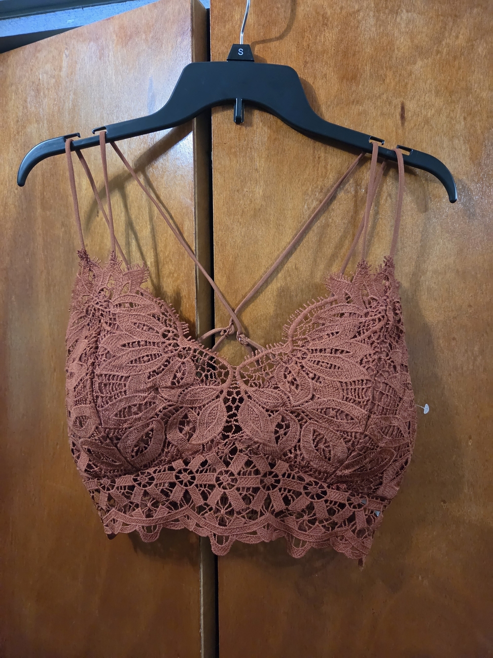 Anemone Rust Lace Bralette with Strappy Detail